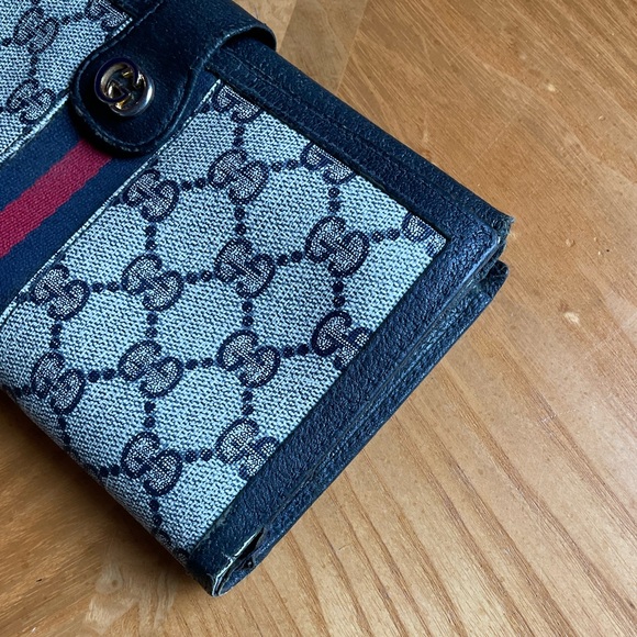Vintage gucci ophidia wallet navy blue - Picture 2 of 9
